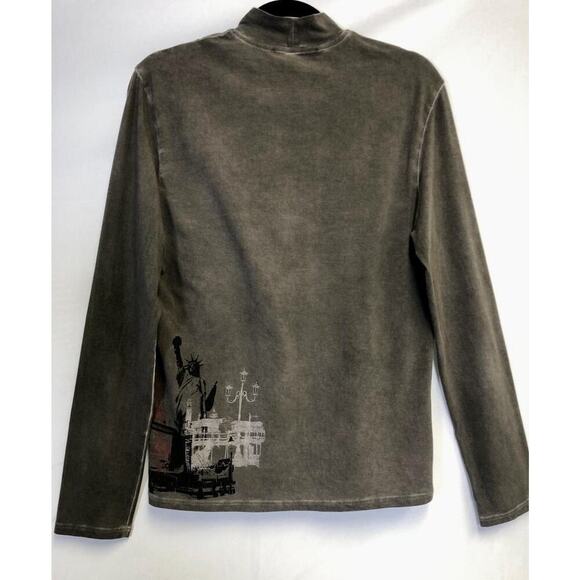 Men’s SCERVINO STREET Turtleneck Cotton Gray Pullover Top Size M Made In Italy - Picture 2 of 13